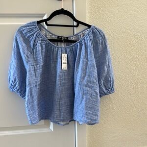 J. Crew Women's Blue Crop Top